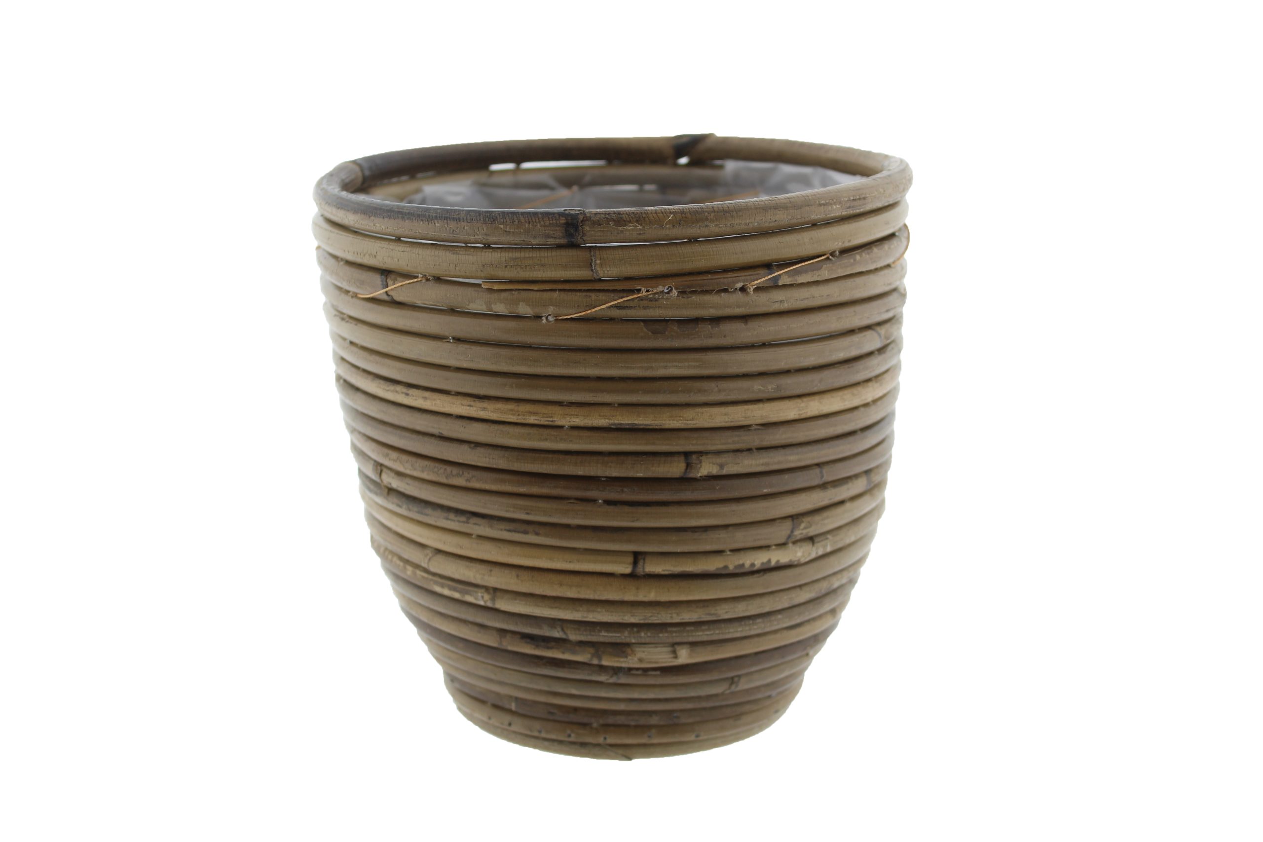 Pot rond ballon streep d18h16cm grijs