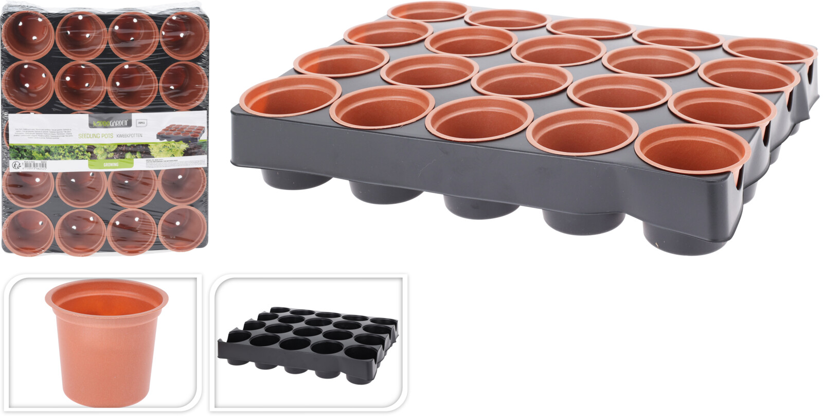 Kweekset 20 potjes op tray
