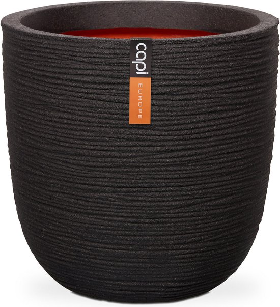 Pot bol rib d54h52cm zwart
