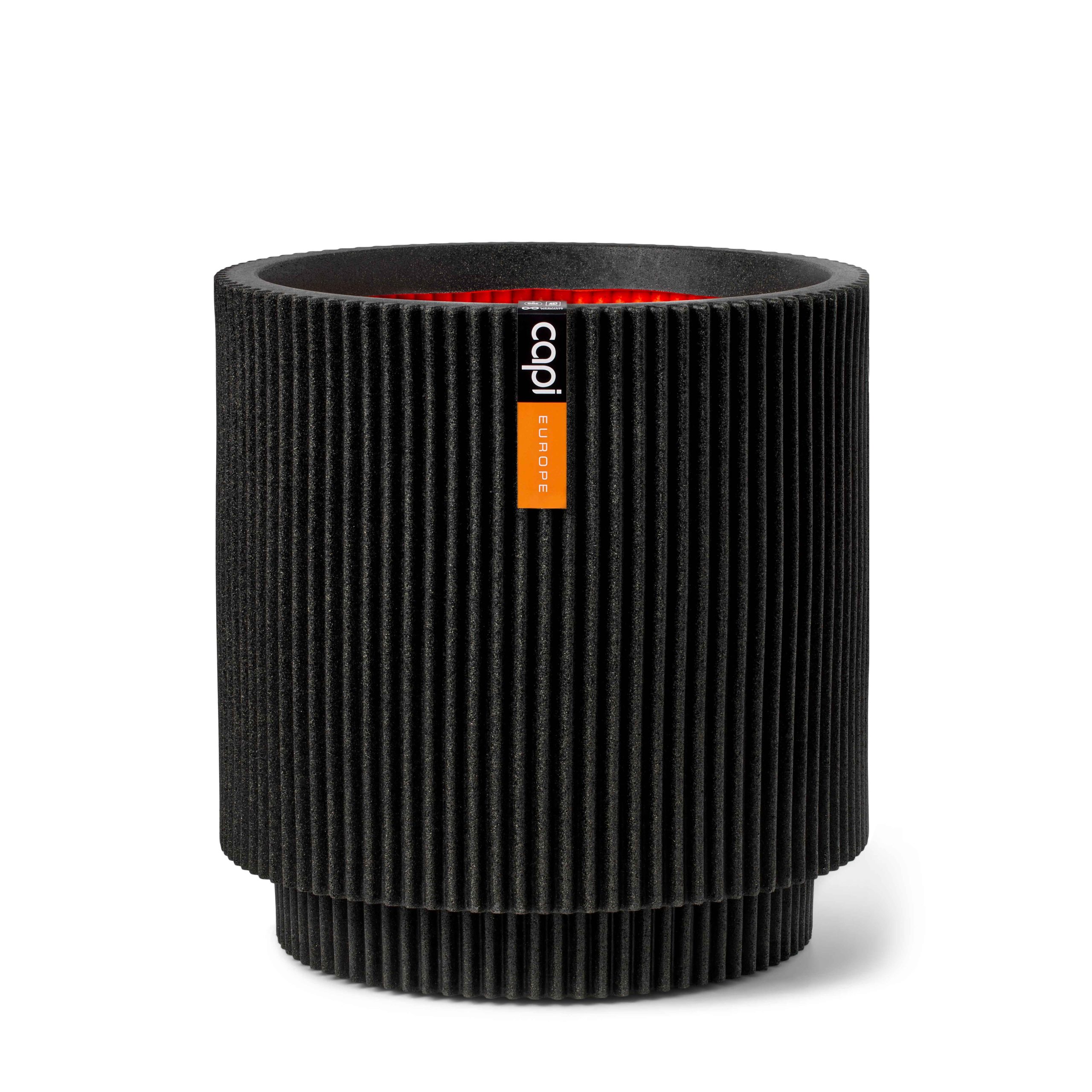 Vaas cilinder groove d36h38 zwart