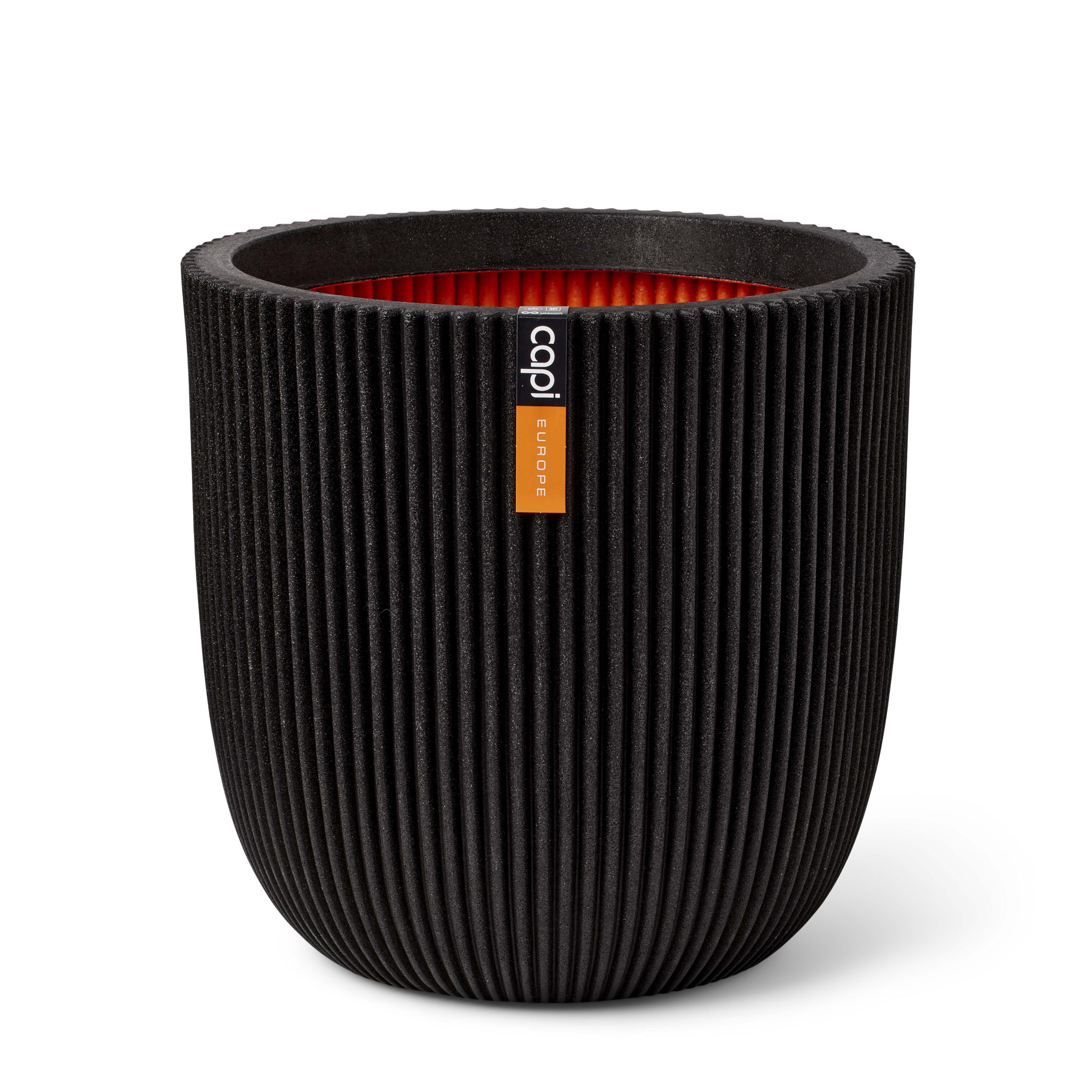 Pot bol groove d35h34cm zwart