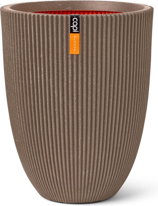 Vaas elegant groove d46h58cm taupe