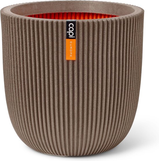 Pot bol groove d35h34cm taupe