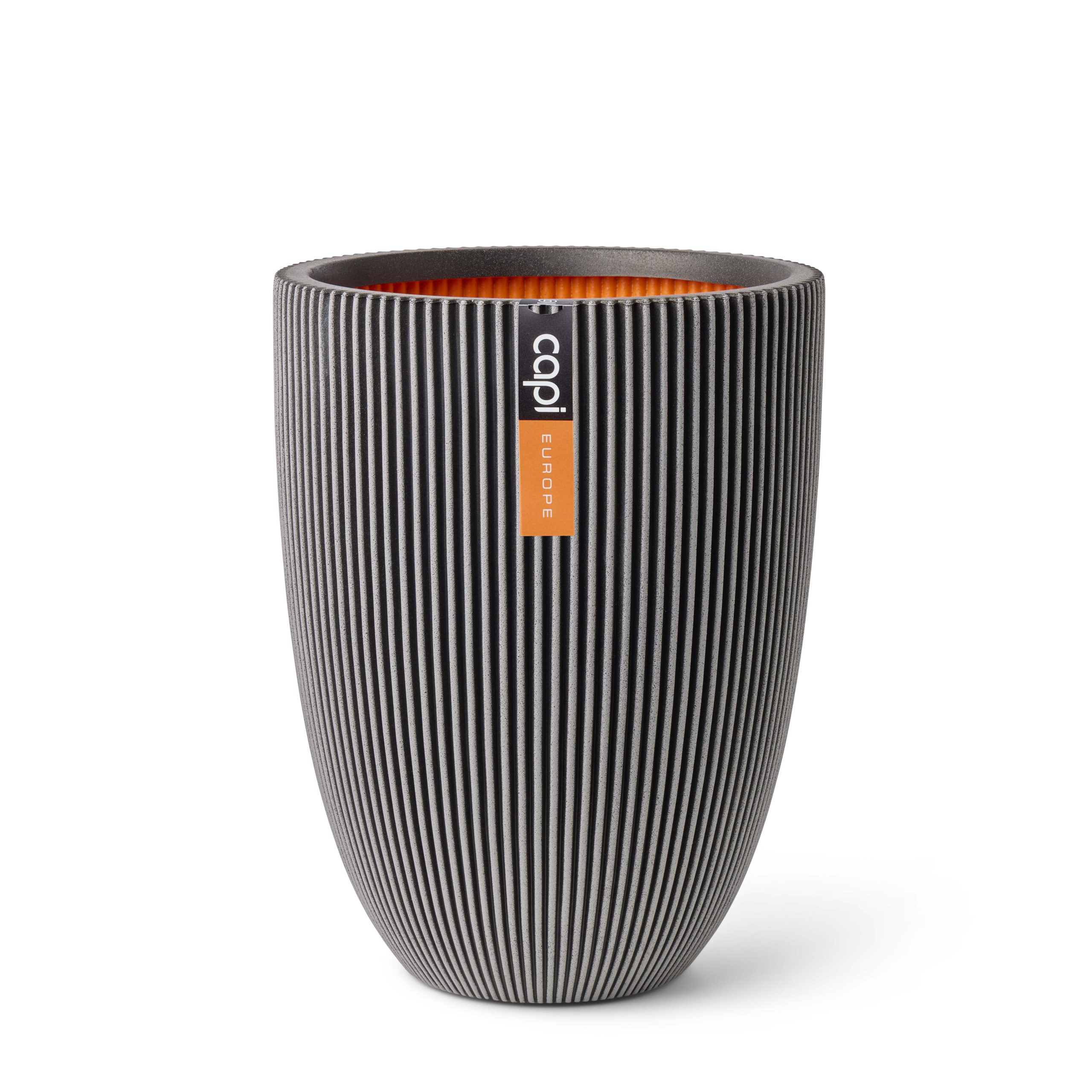 Vaas elegant groove d46h58cm antraciet