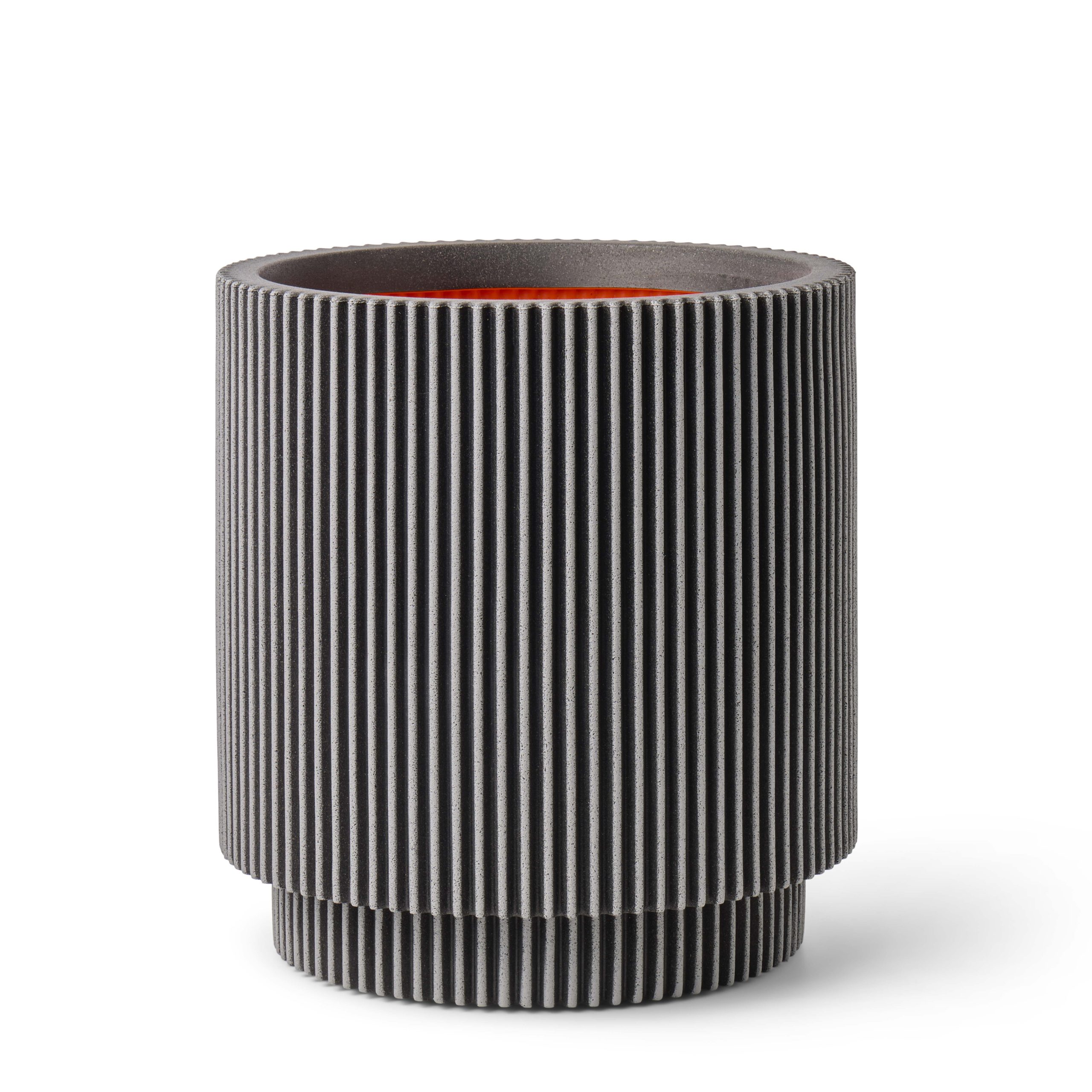 Vaas cilinder groove d44h46 antraciet
