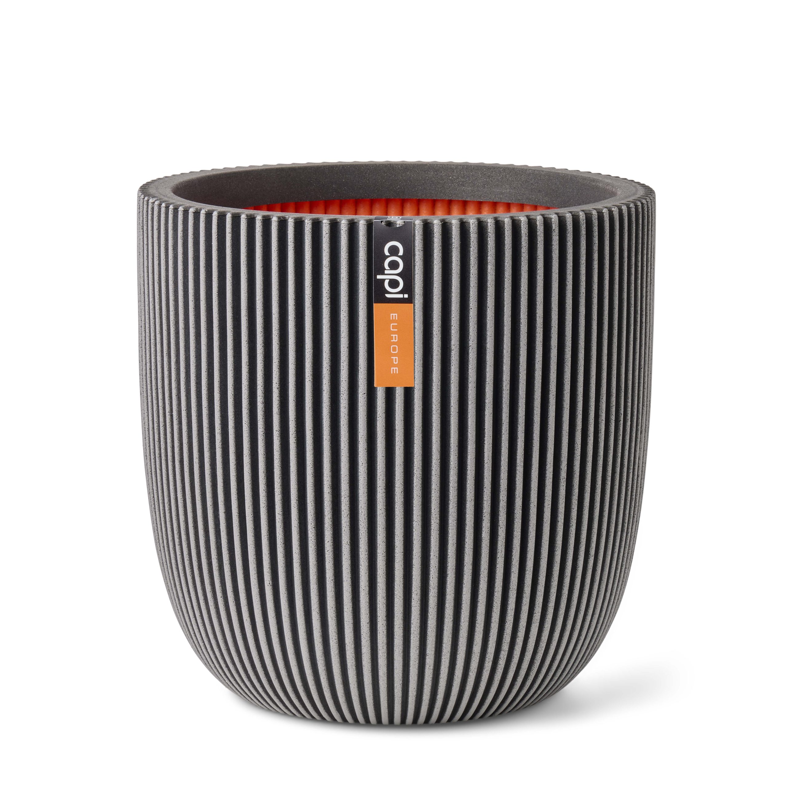 Pot bol groove d43h41cm antraciet